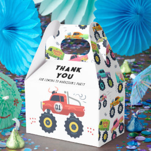 Birthday Thank You Modern Kids Monster Car Trucks Favour Box