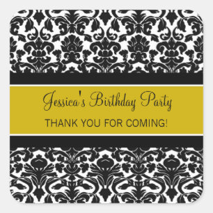 Birthday Thank You Name Favour Tags Gold Colour