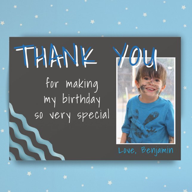 Birthday Thank you Photo card Boy (Creator Uploaded)