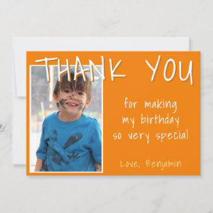 Birthday Thank you Photo card Boy