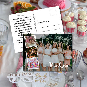 Birthday Thank You Photo Collage bridal shower Postcard