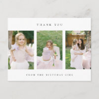 birthday thank you photo post card