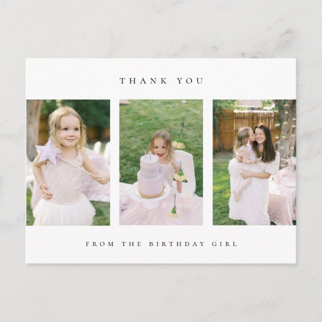 birthday thank you photo post card (Front)