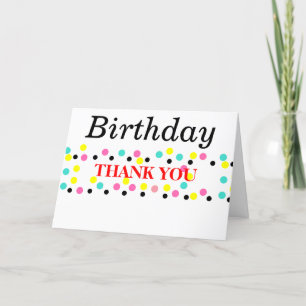 Birthday Thank You Polka Dots Balloons Card