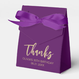 Birthday Thanks Simple Modern Purple Favour Boxes