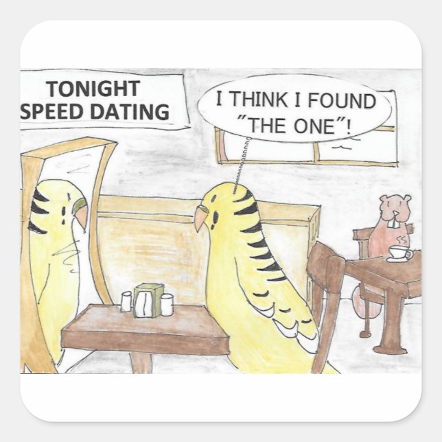 Birthday, the parakeet  way square sticker (Front)