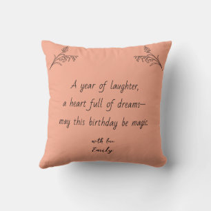 Birthday Throw Pillow with Photo & Message