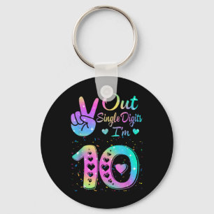 Birthday Tie Dye Single Digits Im 10th Digits Girl Key Ring