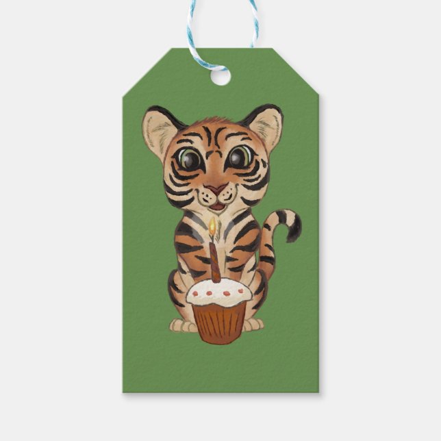 Birthday Tiger Gift Tags (Front)
