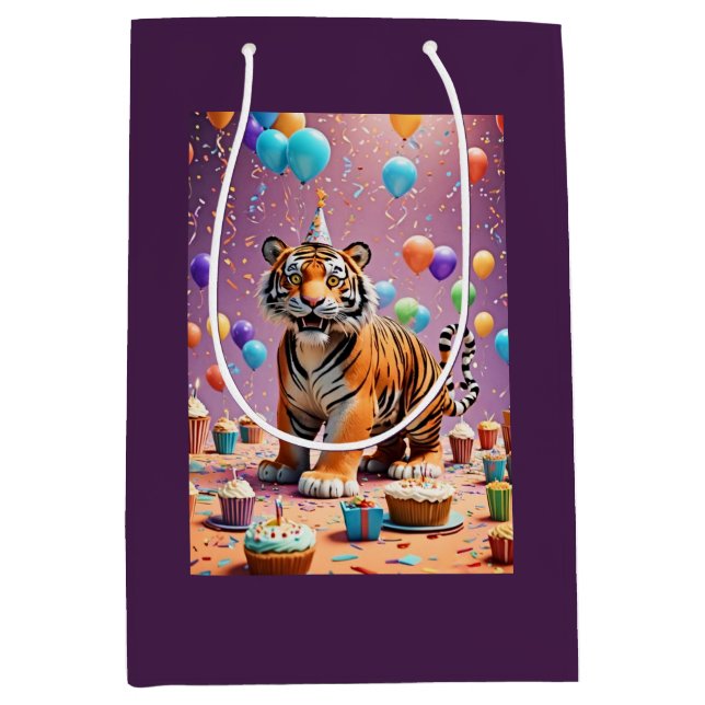 Birthday Tiger Medium Gift Bag (Front)
