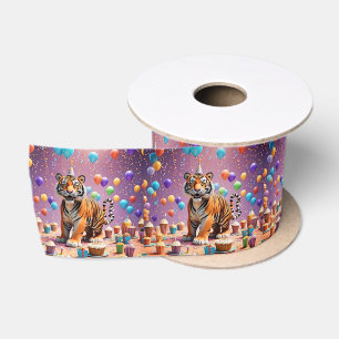 Birthday Tiger Satin Ribbon