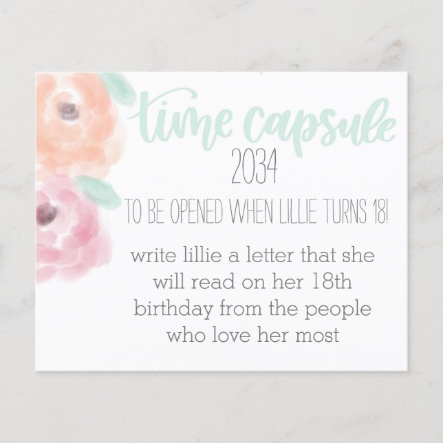 Birthday Time Capsule Card (Front)