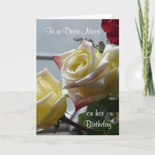 Birthday/To a Dear Niece-Yellow Roses Card