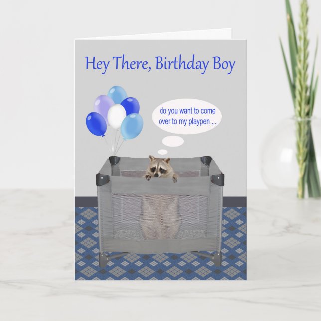 Birthday to Birthday Boy, adult humour cards (Front)