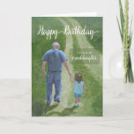 Birthday to Grandfather from Granddaughter Card<br><div class="desc">Birthday card with a grandfather and his granddaughter walking hand in hand through the field. Original oil painting by R. Chaffin.</div>