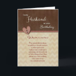 Birthday to Husband - Why Do I Love You? Card<br><div class="desc">Let your husband know how much you love him and why with this romantic "Why Do I Love You" Birthday card. Front of card features a faux ribbon and button heart and chevron design. Card designed by Rycky Creations,  heart by Suz of Arda Cards.</div>