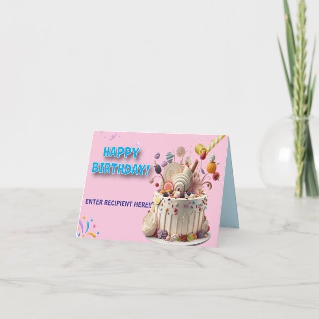 Birthday Toast Thank You Card (Front)