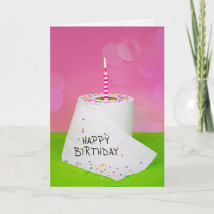 Birthday toilet paper with candle card