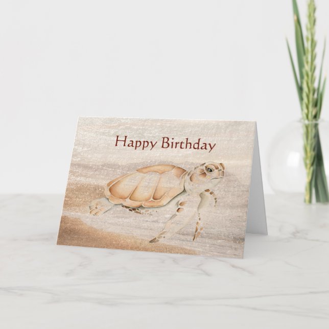 Birthday Totally Awesome Fun Turtle Animal Card (Front)