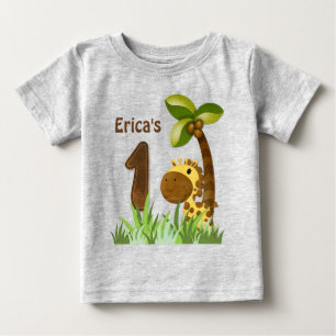 Birthday Tots Giraffe Birthday Baby T-Shirt