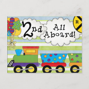 Birthday Train 2nd Birthday Party Invites