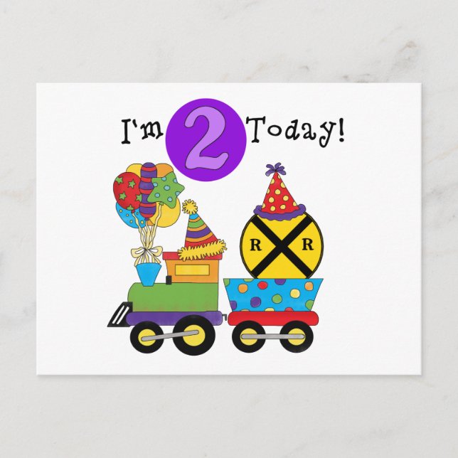 Birthday Train 2nd Birthday T-shirts and Gifts Postcard (Front)