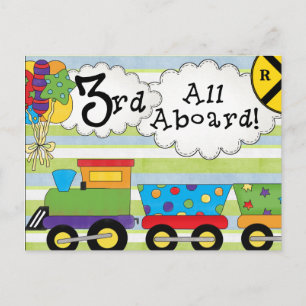 Birthday Train 3rd Birthday Invitations