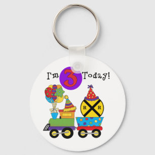 Birthday Train 3rd Birthday Tshirts and Gifts Key Ring
