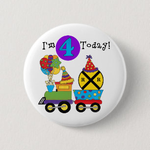 Birthday Train 4th Birthday Tshirts and Gifts 6 Cm Round Badge