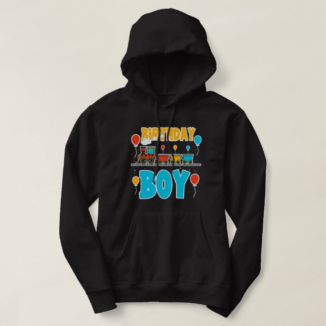 Birthday Train Boy Hoodie (Design Front)