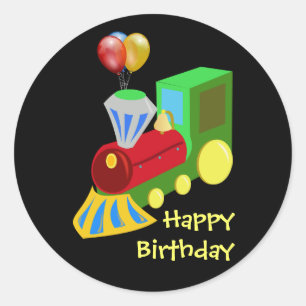 Birthday Train Celebration Classic Round Sticker
