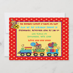 Birthday train custom invitation