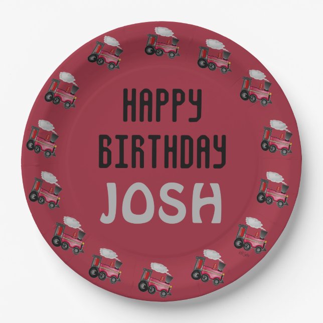 Birthday Train Paper Plate (Front)