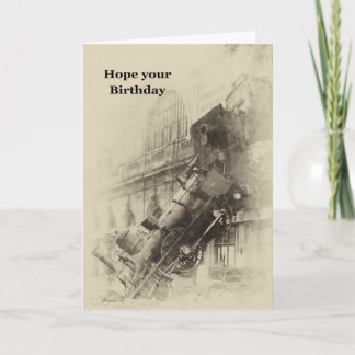 Birthday Train Wreck Train Railway Crash Card