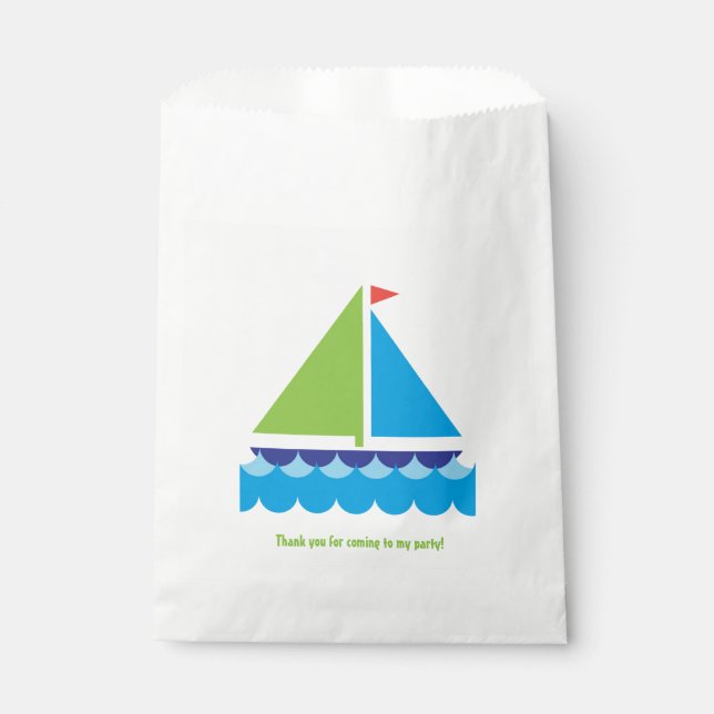 Birthday Treat Bag Sail Boat (Front)