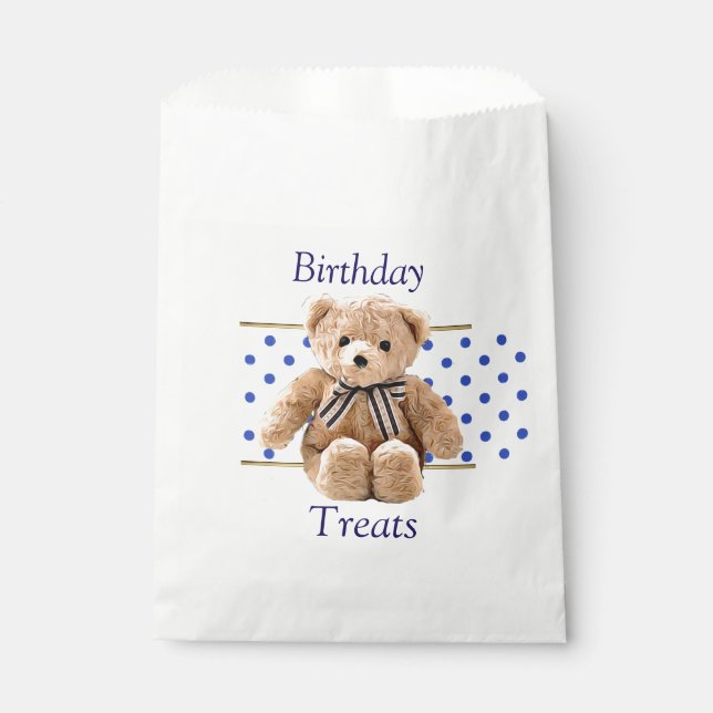 Birthday Treats Teddy Bear Candy Favour Bags (Front)