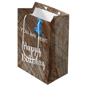 Birthday Tree Rings with Push Pin  Medium Gift Bag