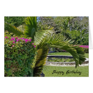 birthday tropical garden with palm trees