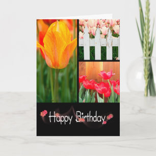Birthday Tulip Collage Card