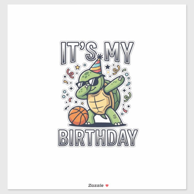 Birthday Turtle Basketball Party Vector Design_1 (Sheet)