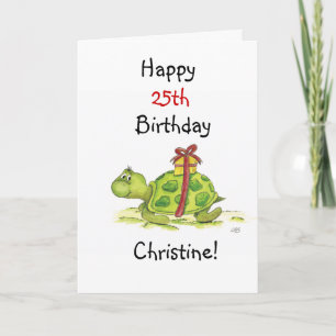 Birthday Turtle - Customise the age and name Card