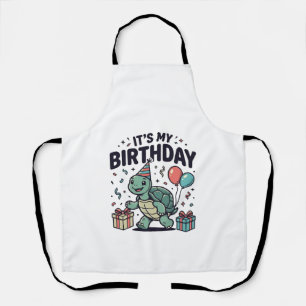Birthday Turtle Party Vector Design_1 Apron