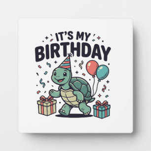 Birthday Turtle Party Vector Design_1 Plaque