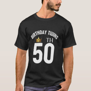 Birthday Twins 50th 50 Years Old Brother Sister Tw T-Shirt
