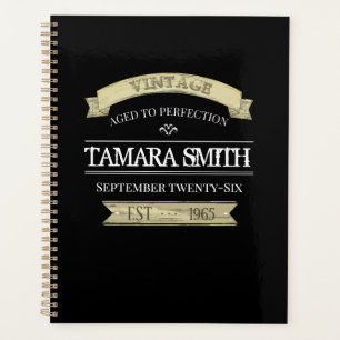 Birthday Typography Funny Aged To Perfection  Planner