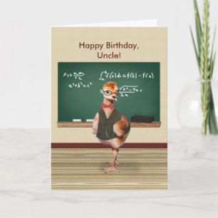 Birthday, Uncle, Funny Baby Bird, Customisable Card