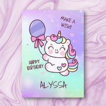 Birthday Unicorn! Child Happy birthday card