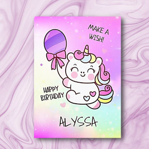 Birthday Unicorn! Child Happy birthday card
