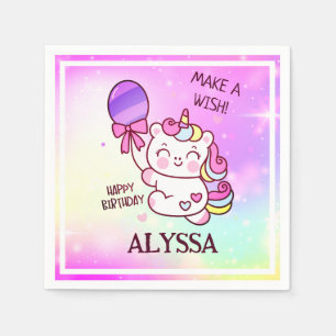 Birthday Unicorn! Child Happy birthday Napkin