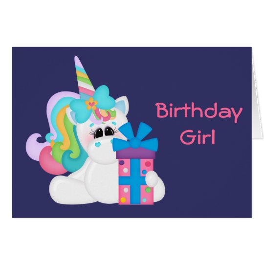 Birthday Unicorn (customisable) Card